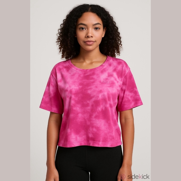 bebe Tops - Bebe Sport Women's 1X Short Sleeve Tie Dye Hot Pink Magenta.